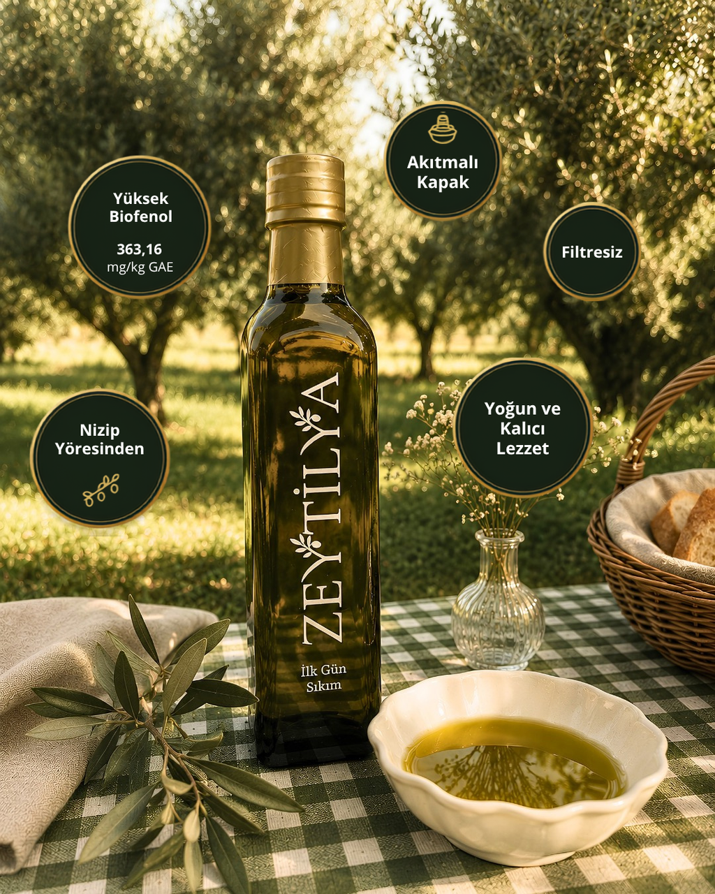 Zeytilya İlk Gün Sıkım Doğal Zeytinyağı