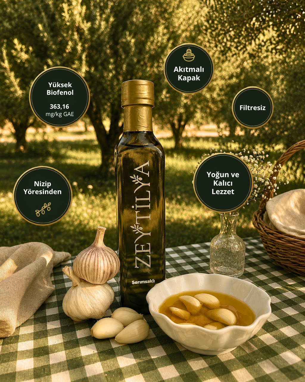 Zeytilya Sarımsaklı Doğal Zeytinyağı